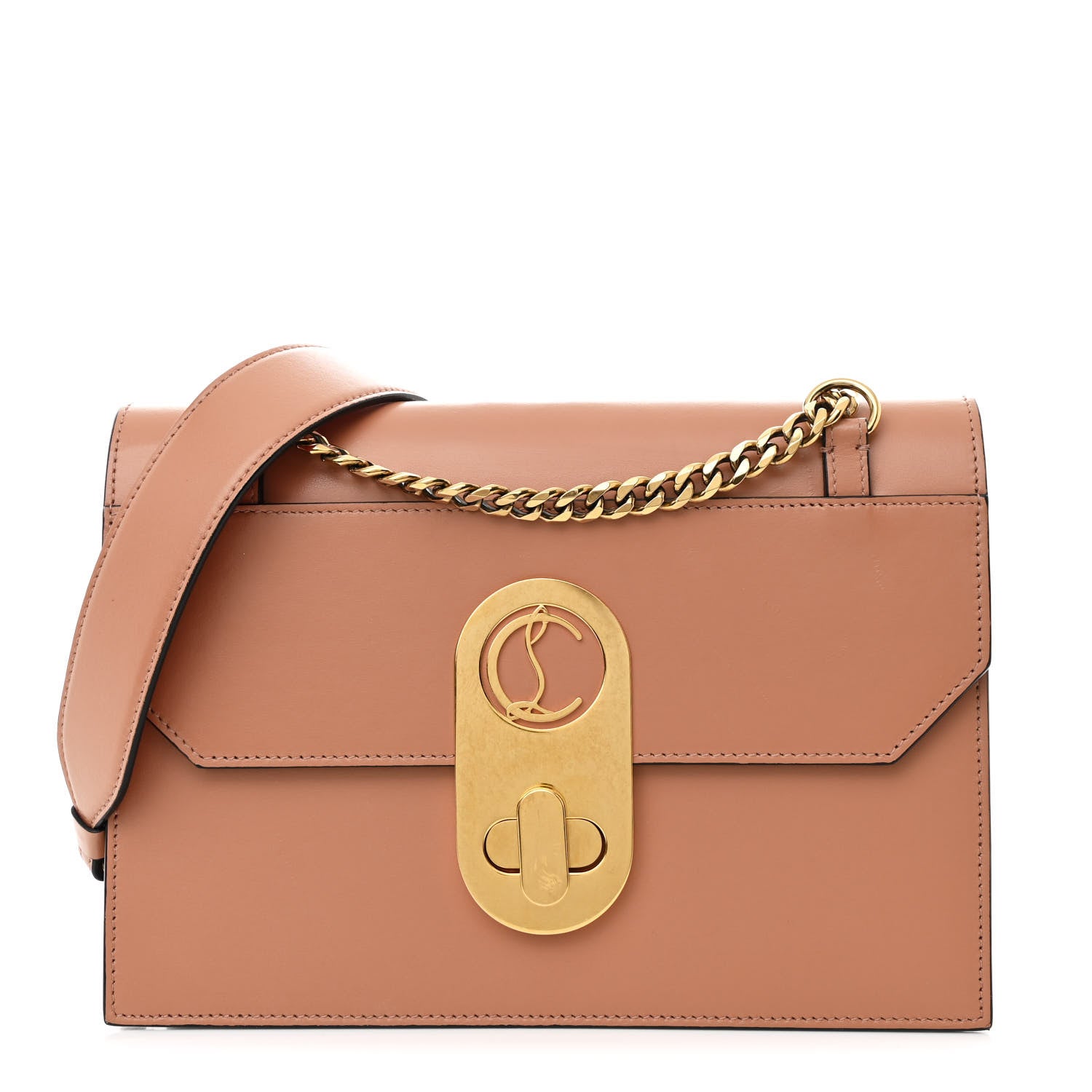 Christian Louboutin Calfskin Large Elisa Shoulder Bag Nude 1 of 11