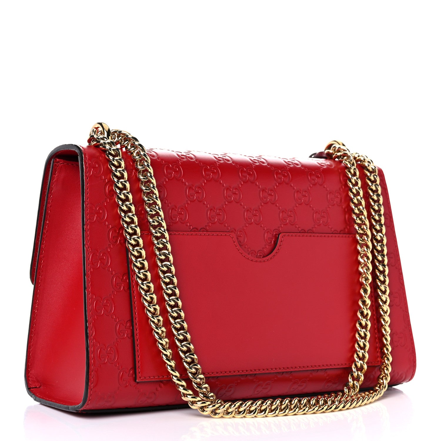 Gucci Guccissima Medium Padlock Shoulder Bag Hibiscus Red 2 of 23