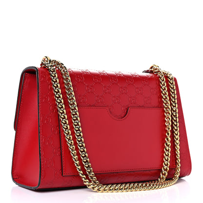 Gucci Guccissima Medium Padlock Shoulder Bag Hibiscus Red 2 of 23