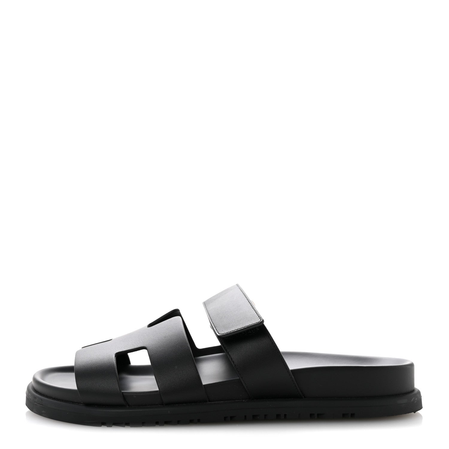 Hermes Calfskin Womens Chypre Sandals 38 Black 1 of 9