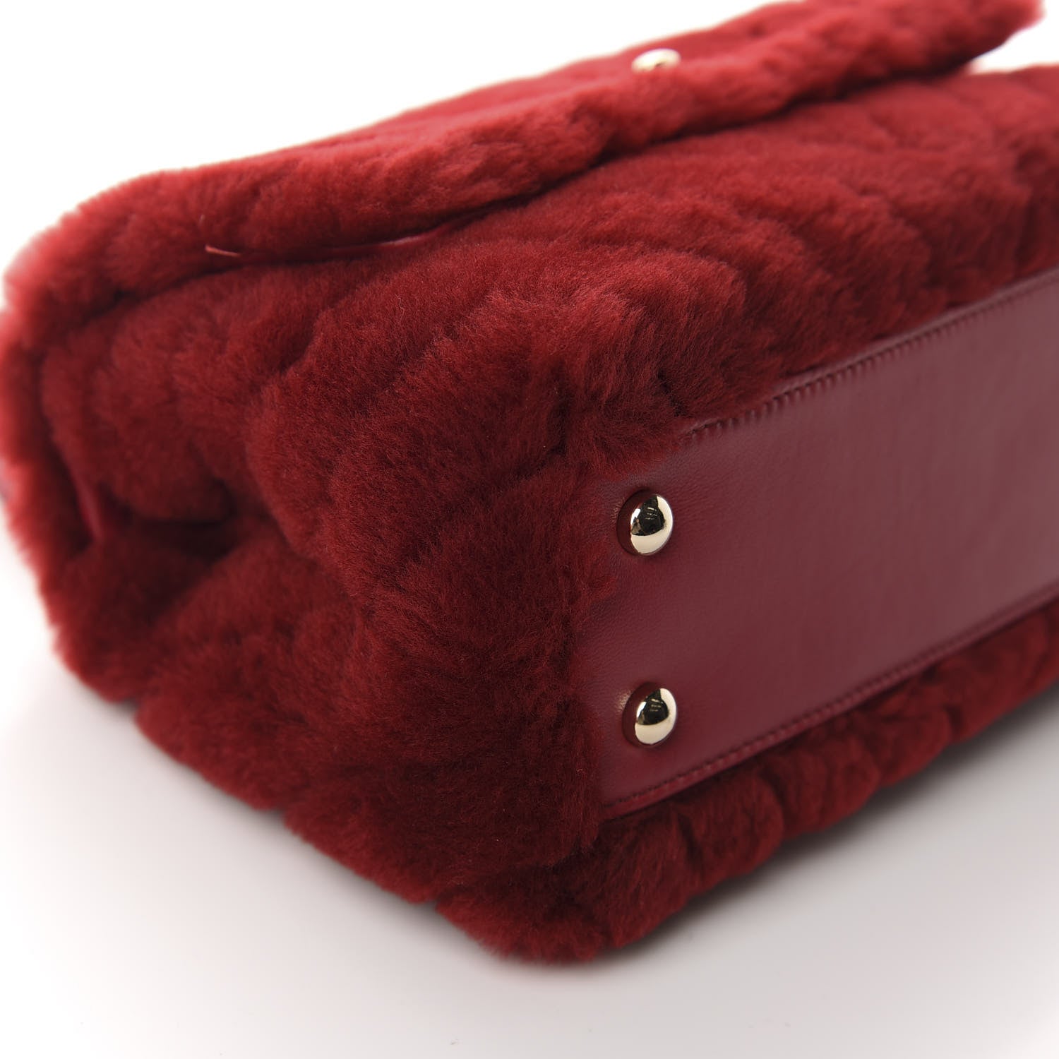 Chanel Shearling Lambskin Coco Handle Flap Dark Red 5 of 10