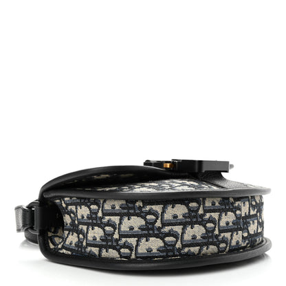 Christian Dior Oblique Grained Calfskin Mini Gallop Bag With Strap Black Beige 4 of 11