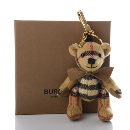 Burberry Cashmere Vintage Check Thomas Bear Bag Charm Antique Yellow 4 of 4