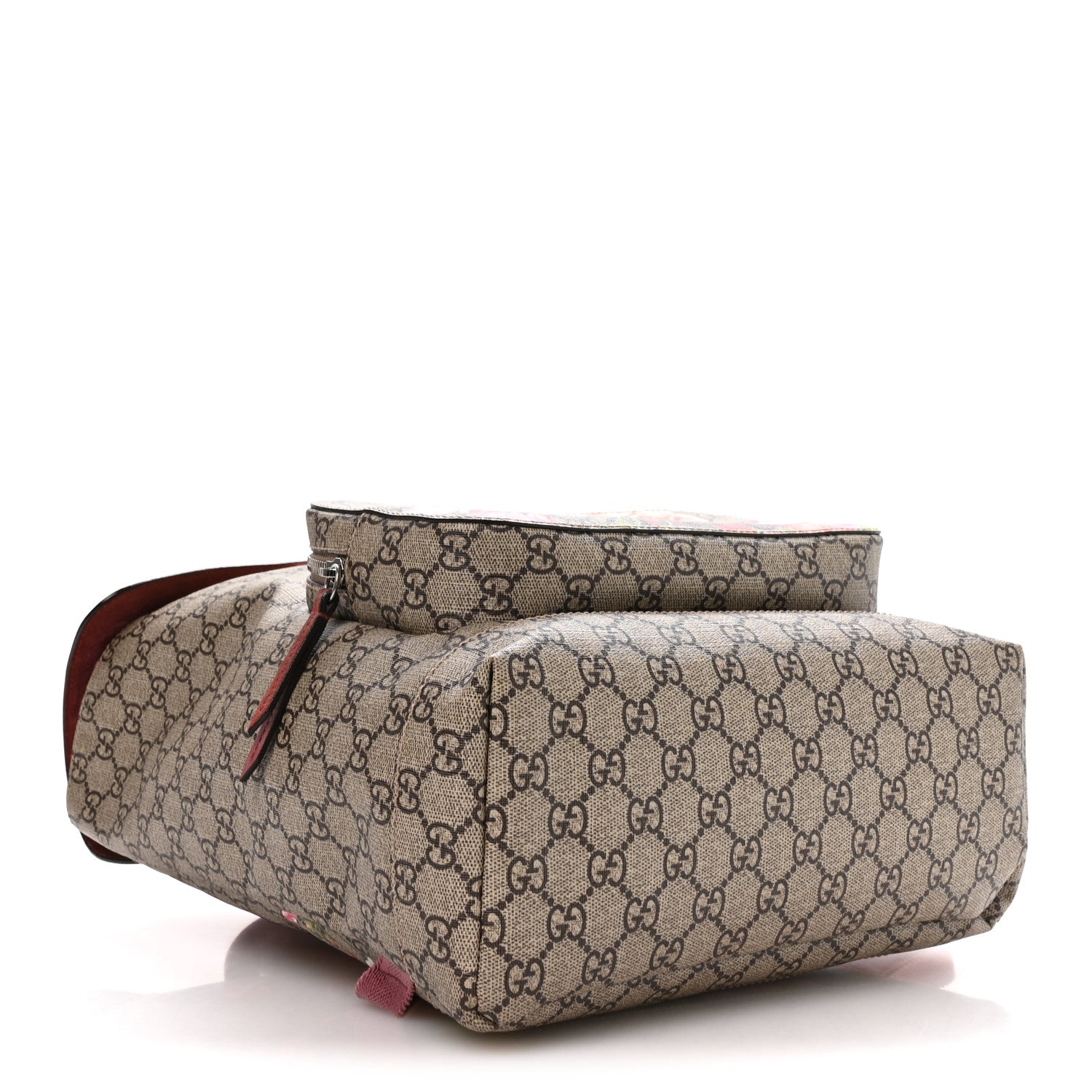 Gucci GG Supreme Monogram Blooms Medium Single Buckle Backpack Beige Multicolor Dry Rose 4 of 10