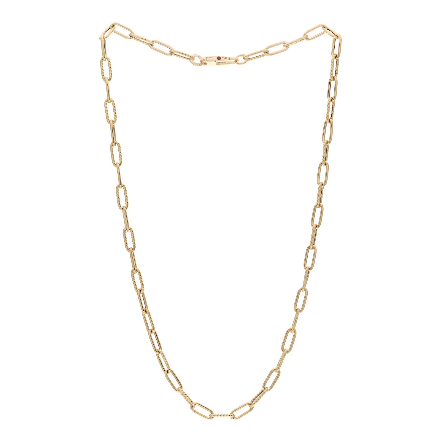 Roberto Coin 18K Yellow Gold Paper Clip Link Necklace 3 of 4