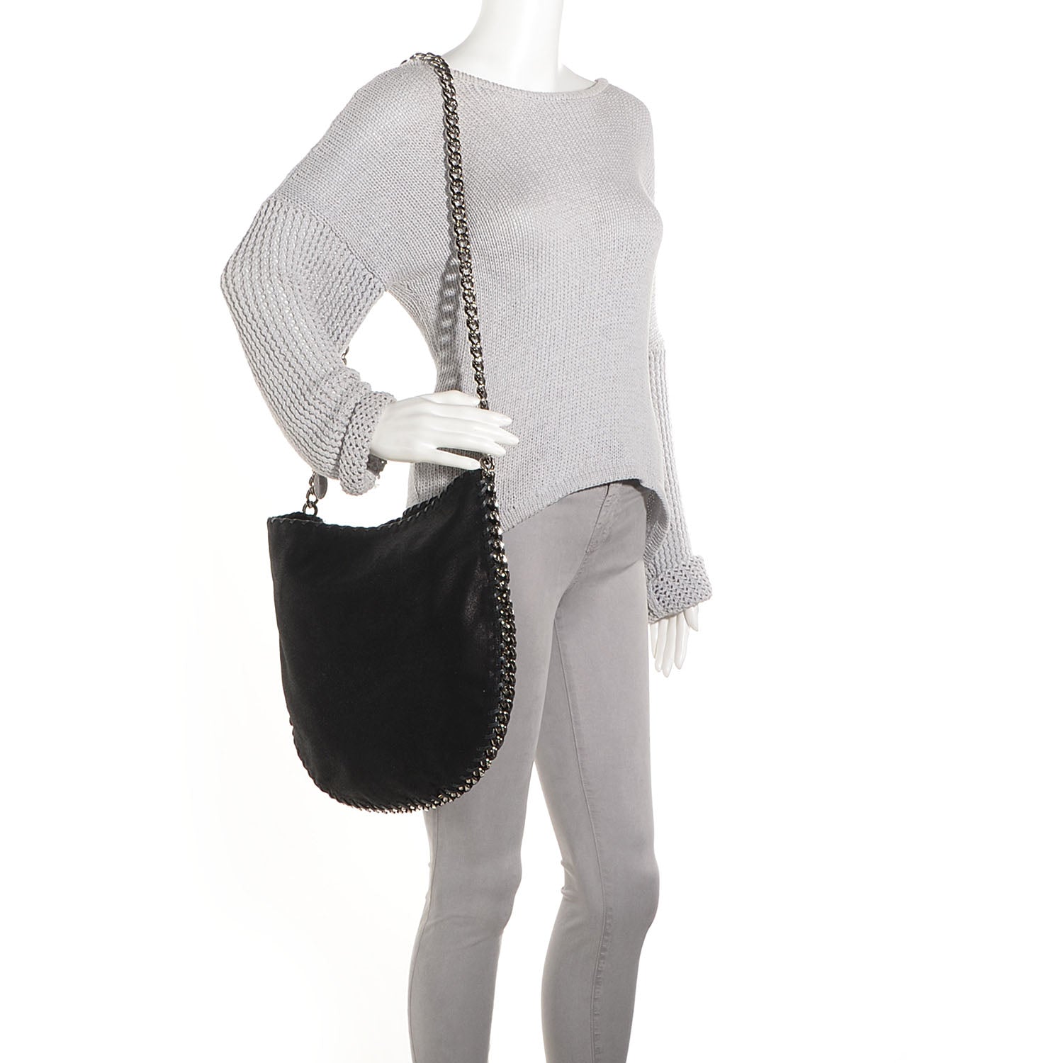 Stella McCartney Shaggy Deer Falabella Crossbody Bag Black 2 of 6