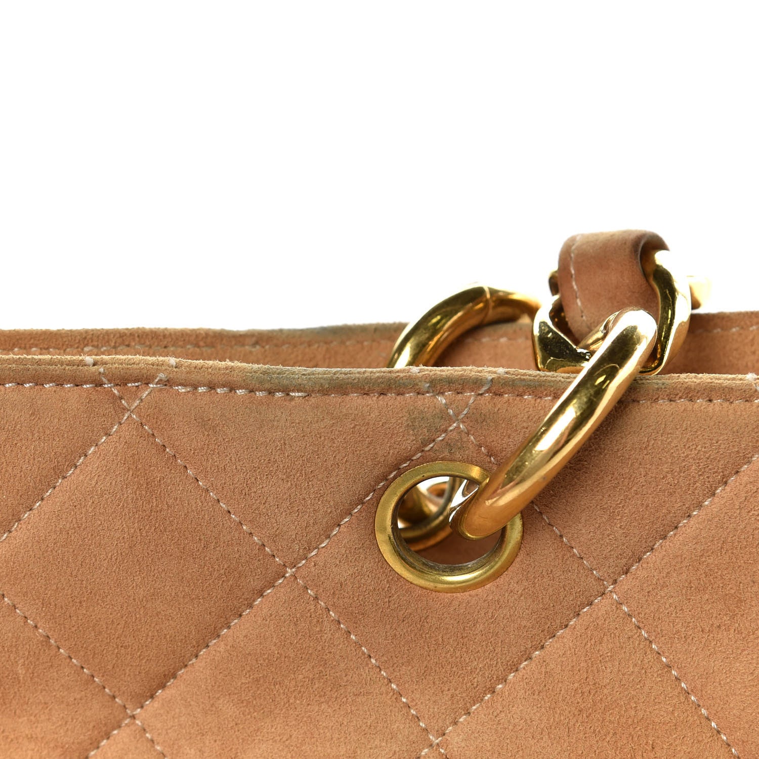 Chanel Suede Quilted Tote Beige 9 of 25