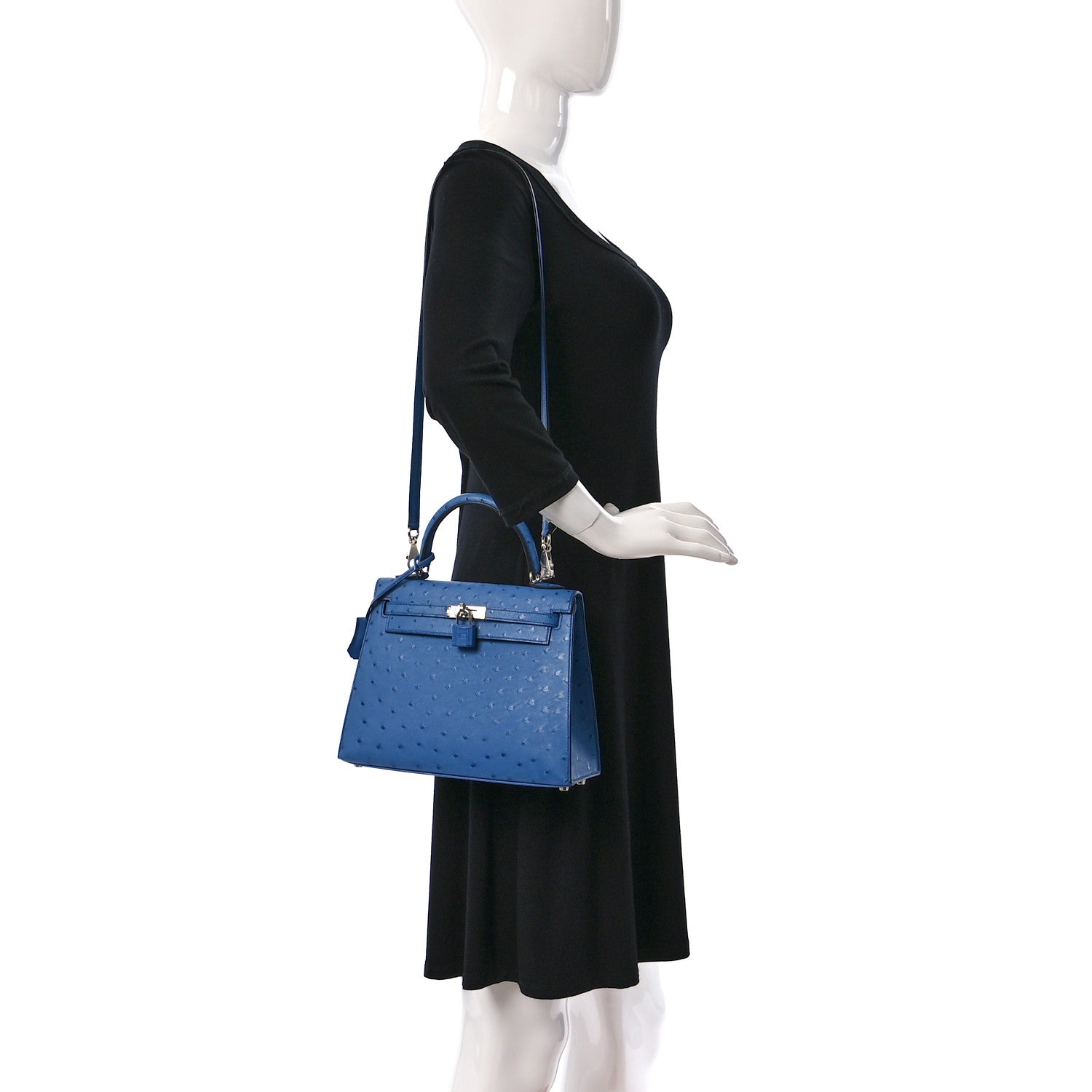 Hermes Ostrich Kelly Sellier 25 Mykonos 2 of 9