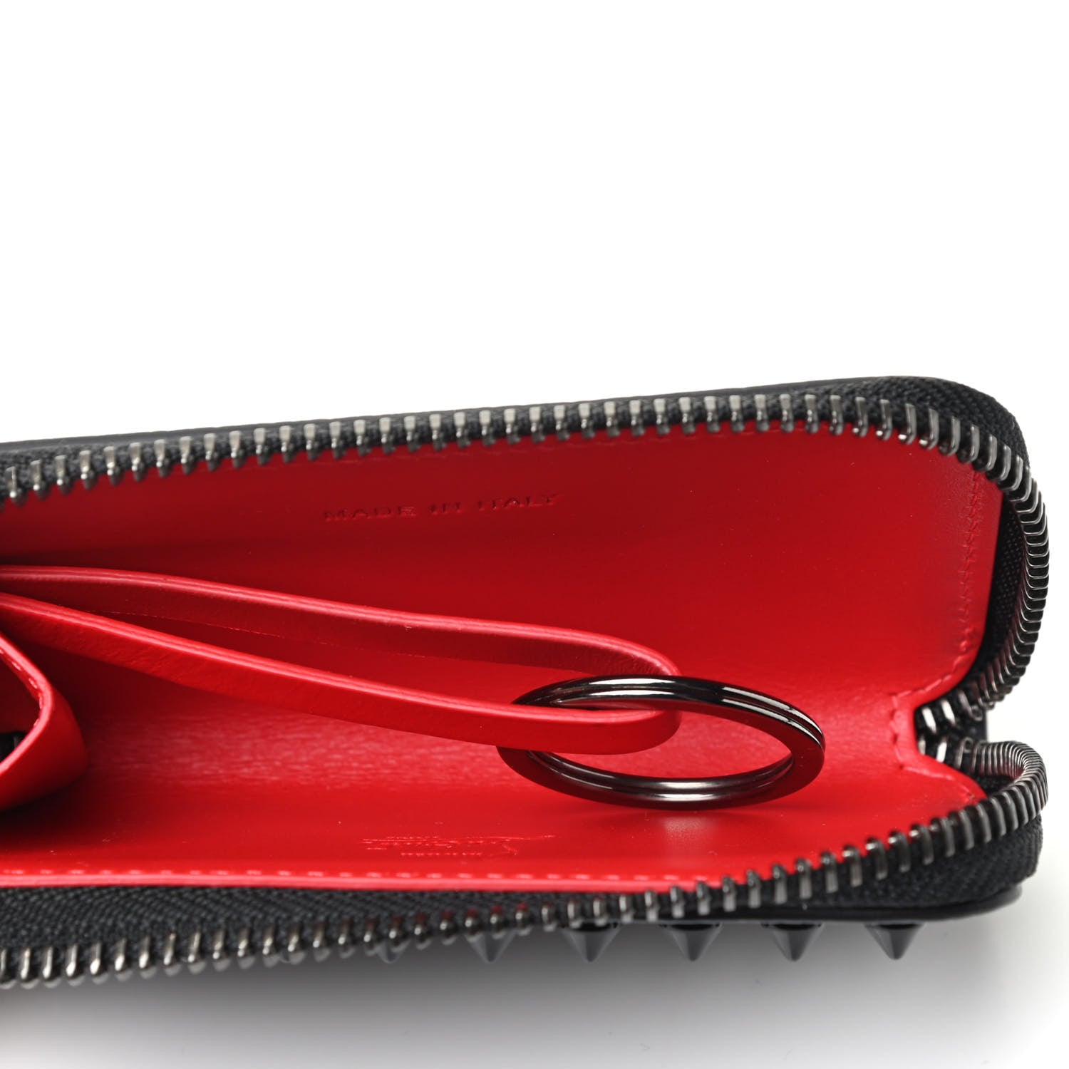 Christian Louboutin Calfskin Spiked Panettone Keyring Black 3 of 3