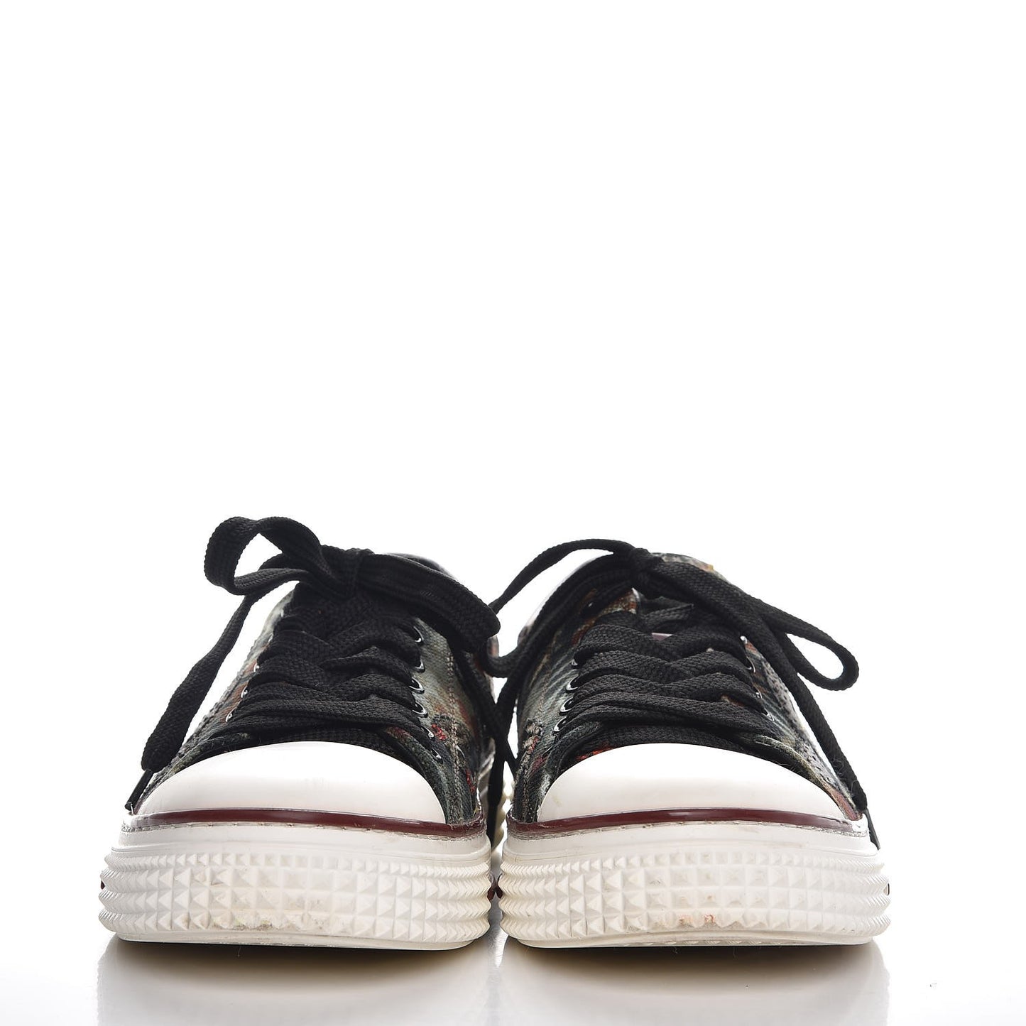 Canvas Butterfly Applique Embroidered Low Top Sneakers 40 Military Green