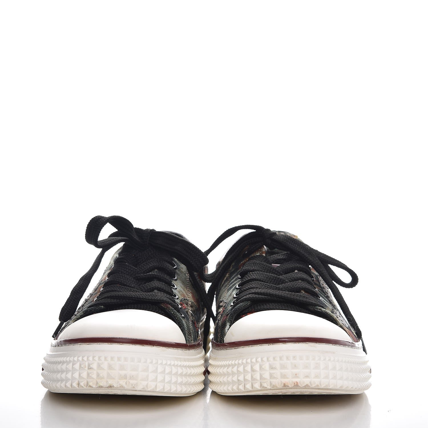 Valentino Garavani Canvas Butterfly Applique Embroidered Low Top Sneakers 40 Military Green 2 of 12