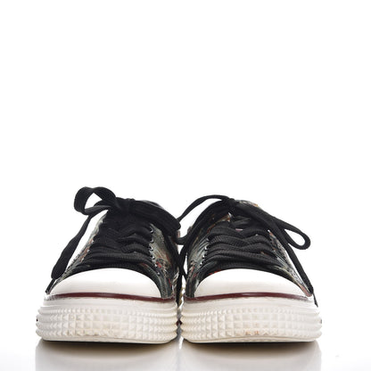 Valentino Garavani Canvas Butterfly Applique Embroidered Low Top Sneakers 40 Military Green 2 of 12