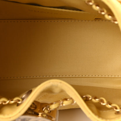 Chanel Suede Quilted Mini Chanel 25 Handbag Yellow 5 of 11
