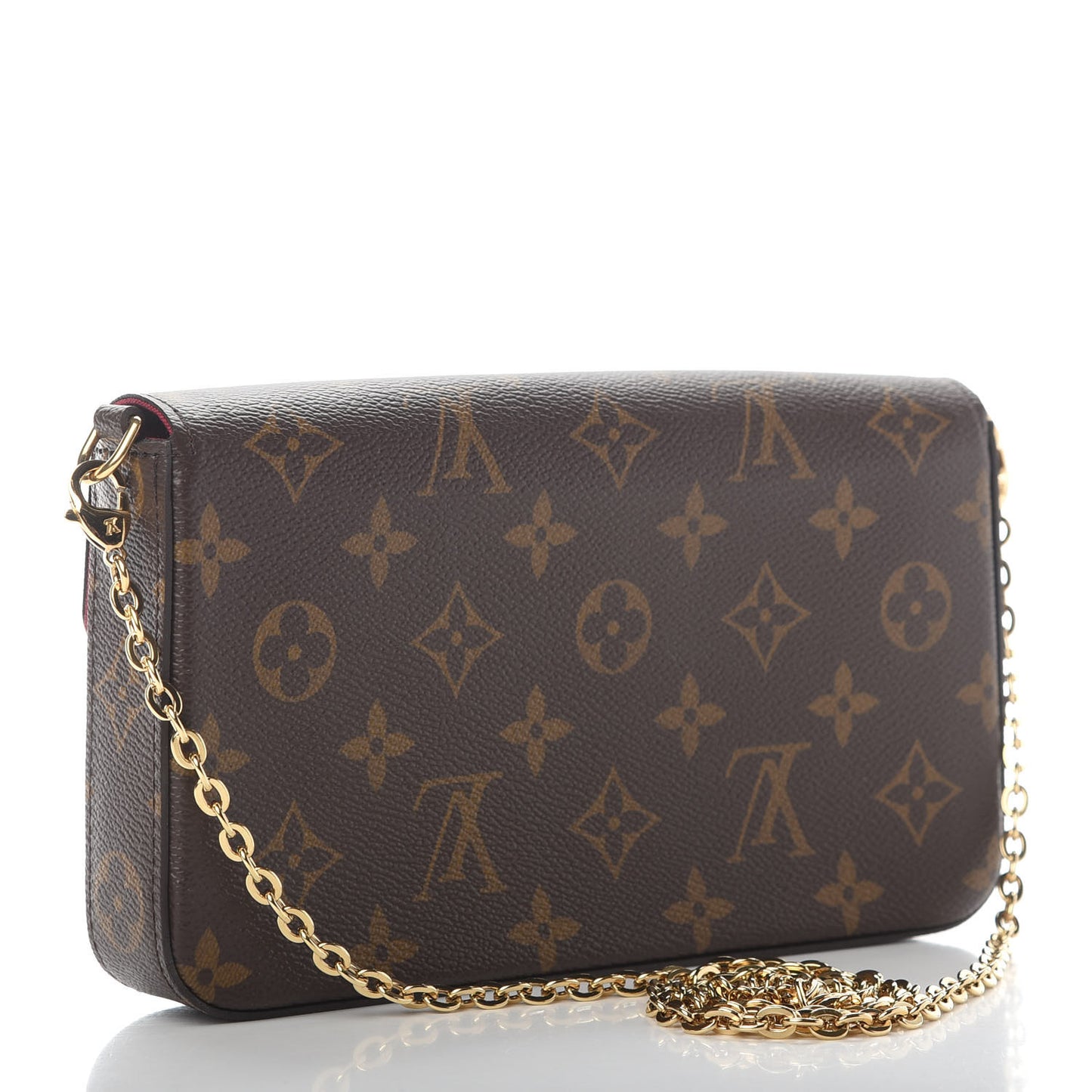 Monogram Pochette Felicie Chain Wallet Fuchsia
