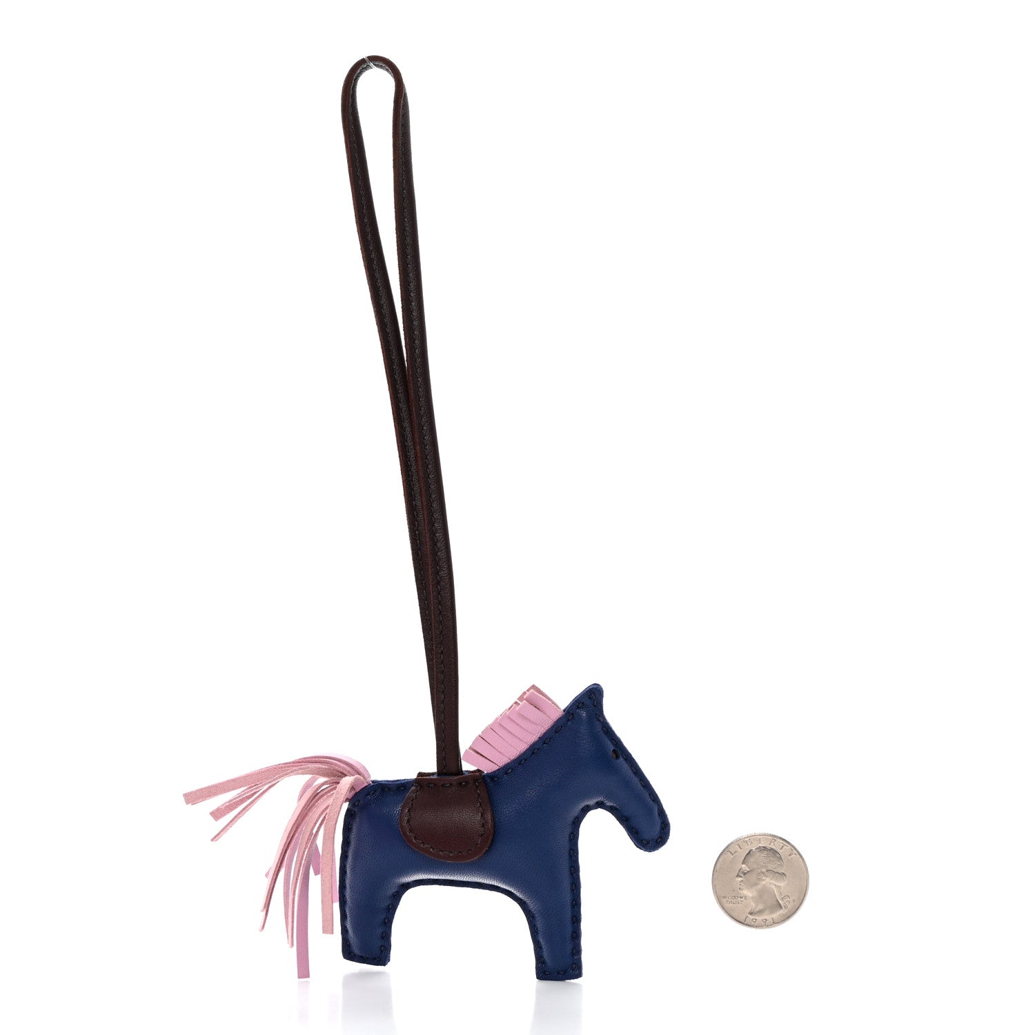Hermes Milo Lambskin Grigri Rodeo Horse Bag Charm PM Rouge Sellier Mauve Sylvestre Bleu Saphir 2 of 5