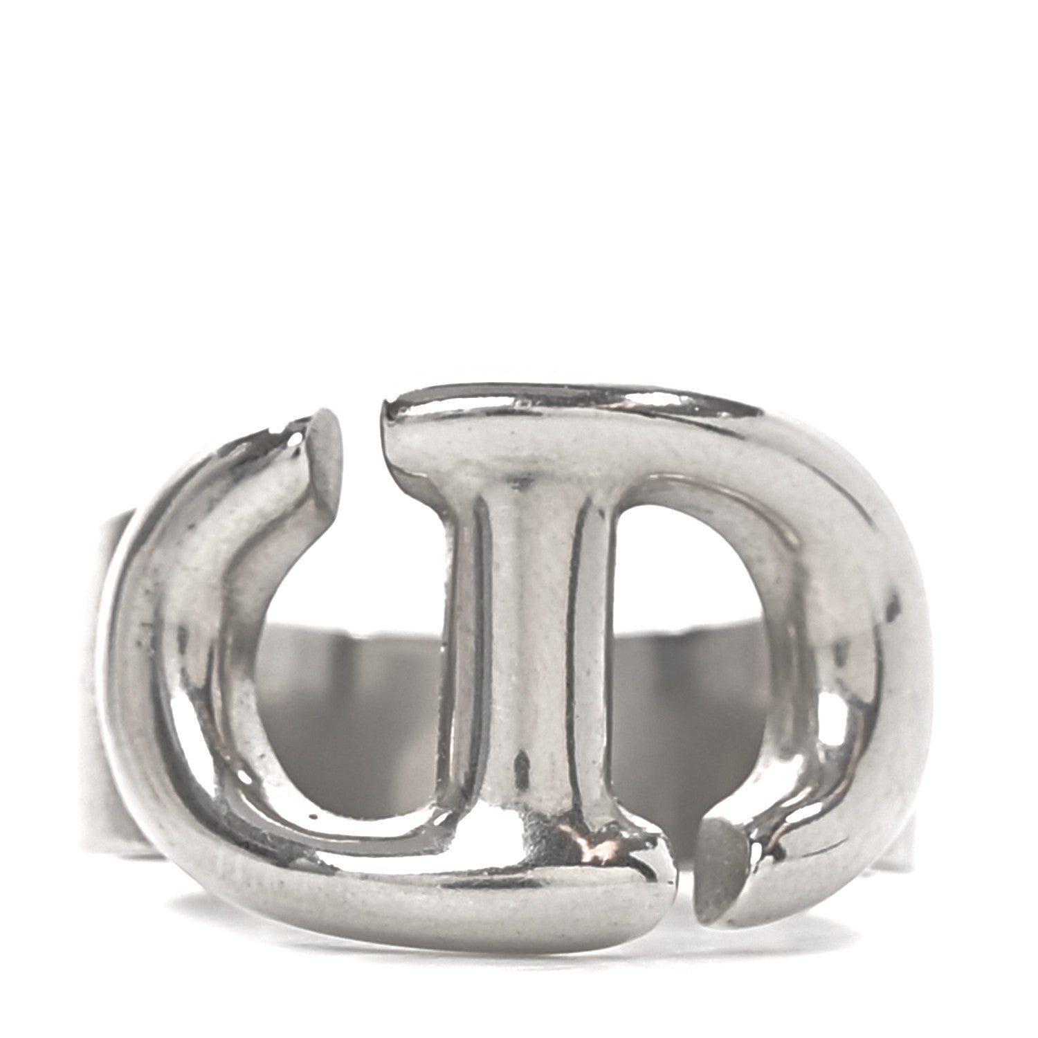 Christian Dior Metal CD Ring M 52 6 Silver 1 of 5