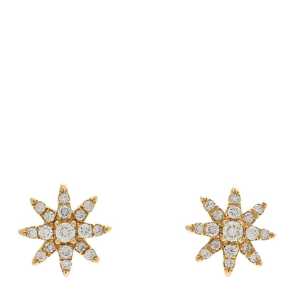 David Yurman 18K Yellow Gold Diamond Petite Starburst Earrings 1 of 5