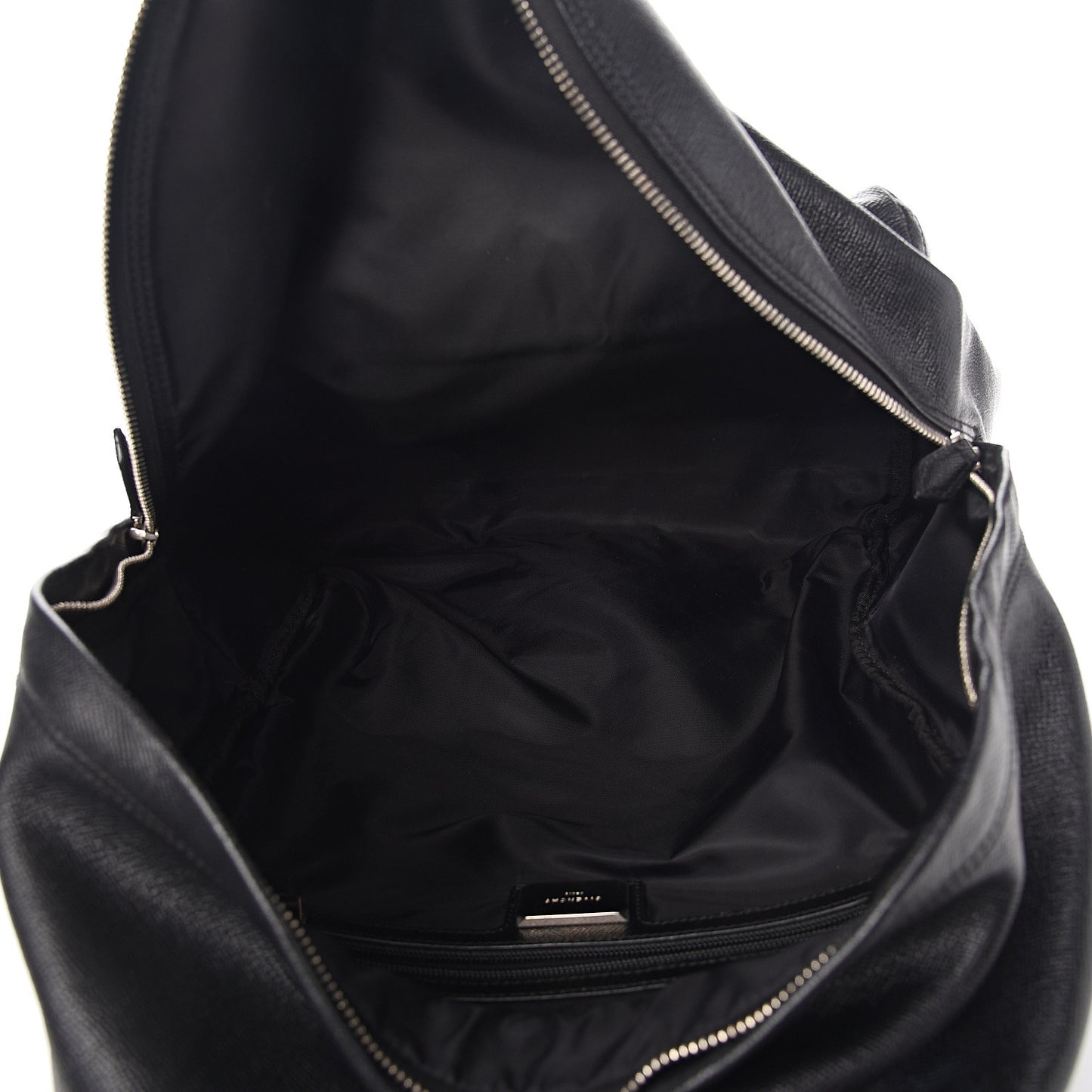 Textured Calfskin Print Backpack Black