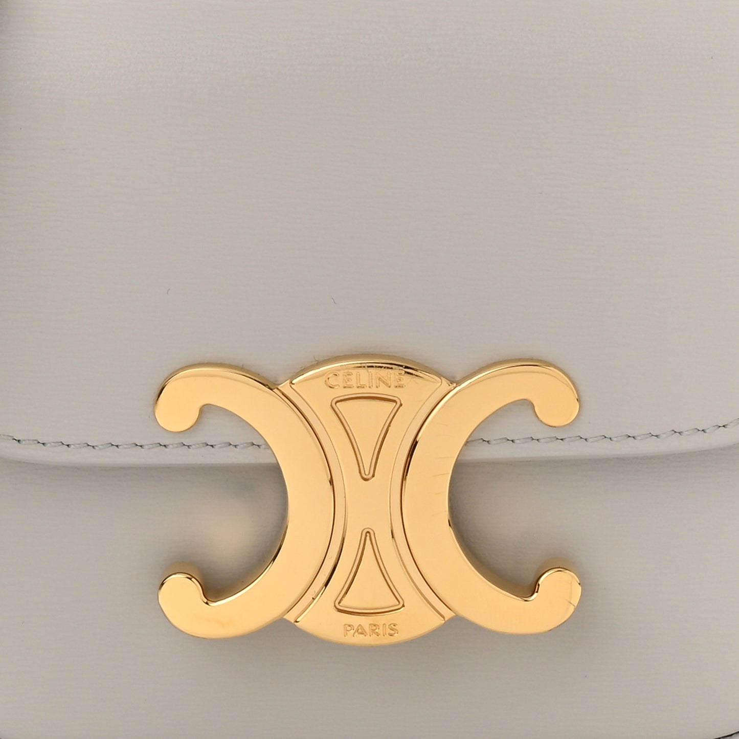 Shiny Calfskin Mini Triomphe Chalk
