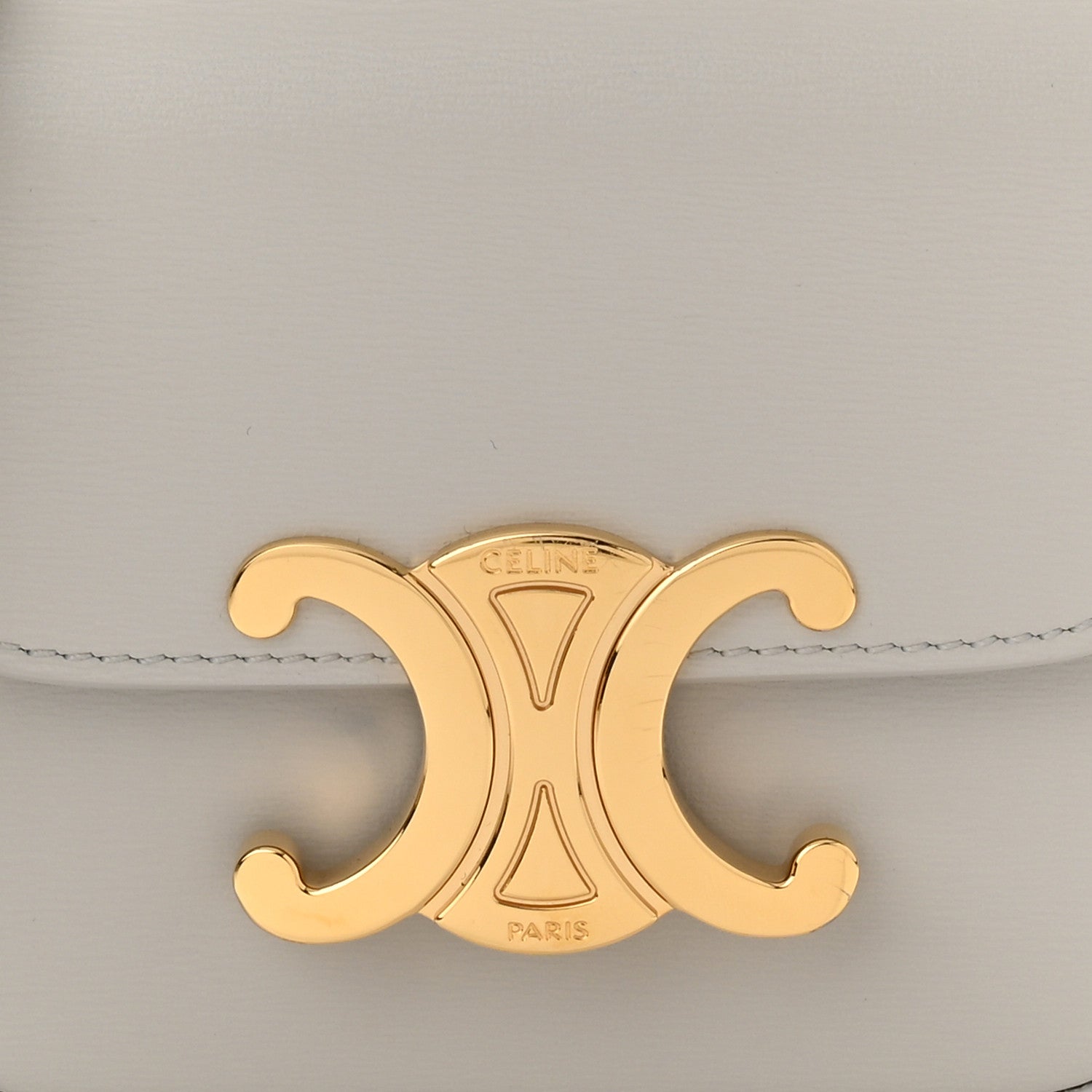 Celine Shiny Calfskin Mini Triomphe Chalk 8 of 10