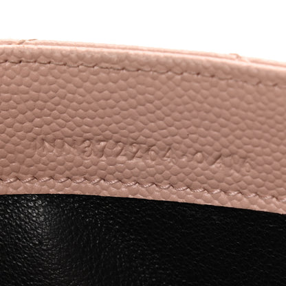 Saint Laurent Grain De Poudre Matelasse Chevron Monogram Flap Wallet Pale Pink 8 of 14