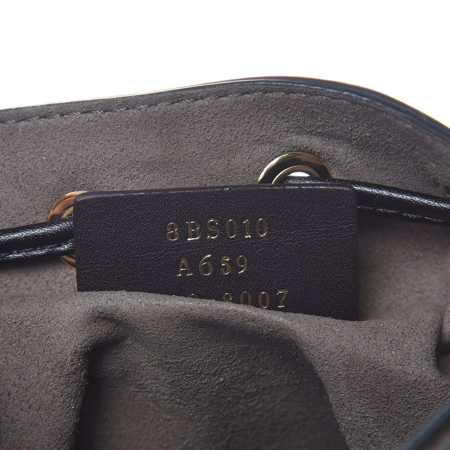 Vitello Liberty F is Fendi Bi-Color FF 1974 Embossed Mini Mon Tresor Bucket Bag Maya Black