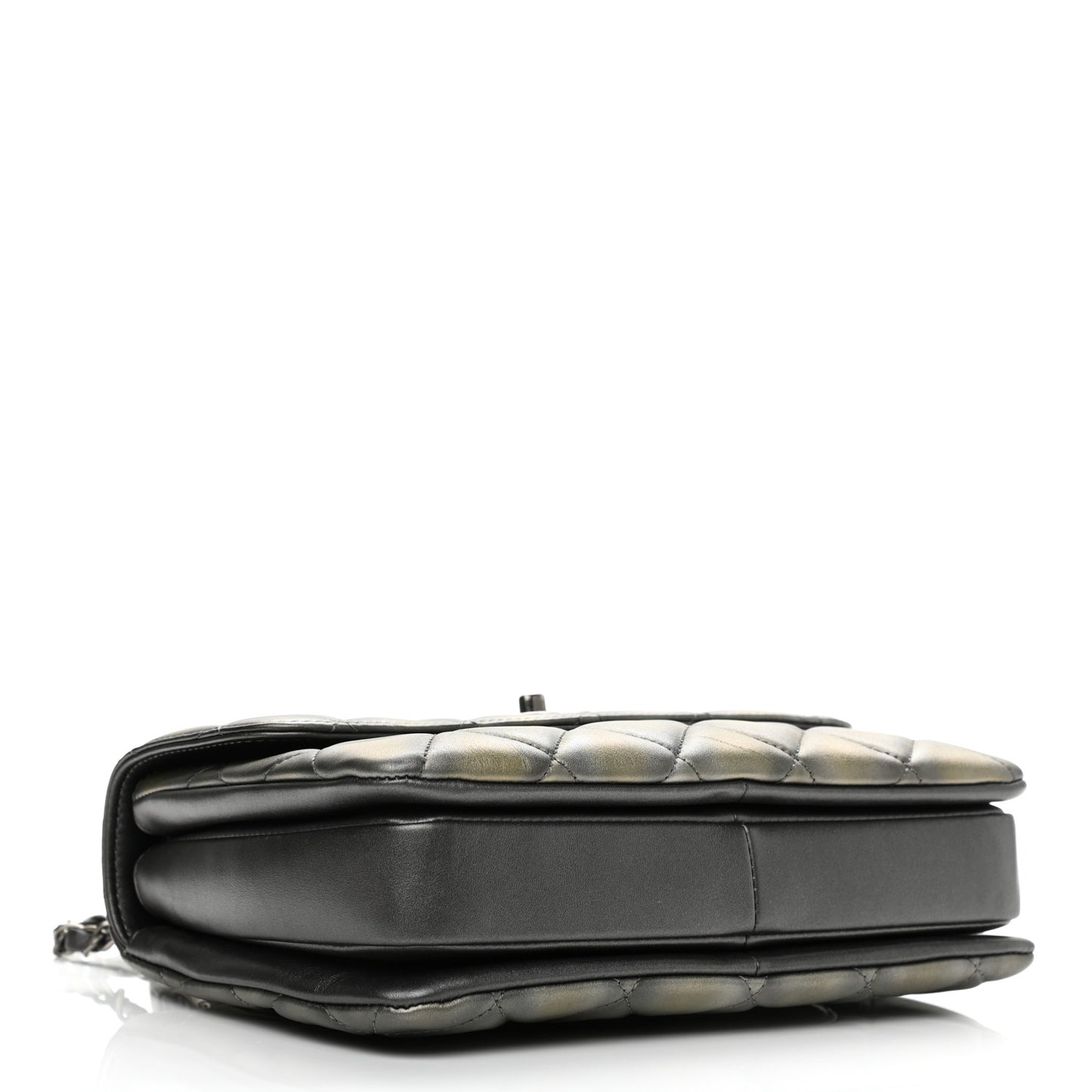 Metallic Lambskin Quilted Small Trendy CC Dual Handle Flap Bag Silver Gold