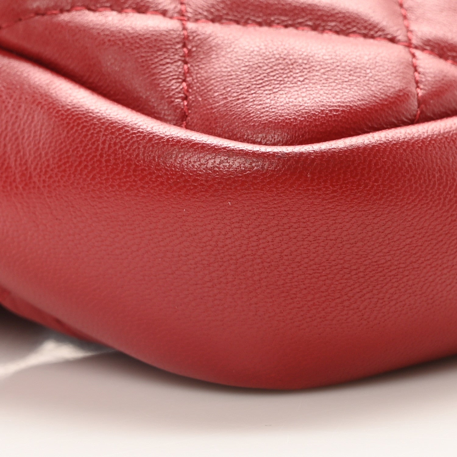 Chanel Lambskin Quilted Waist Bag With Pouch Red 9 of 10