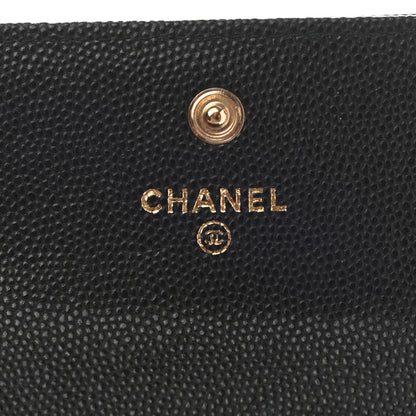 Chanel Caviar Quilted Compact Boy Wallet Black 5 of 8