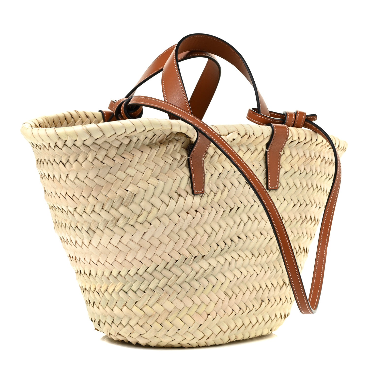 Celine Raffia Calfskin Triomphe Teen Panier Tan 3 of 11