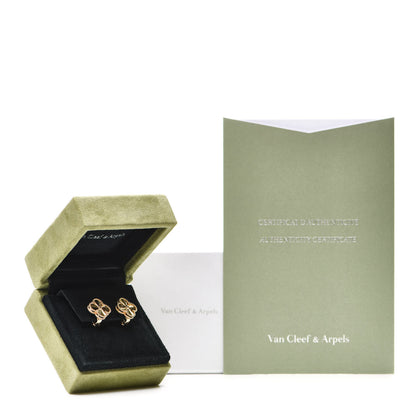 Van Cleef & Arpels 18K Yellow Gold Guilloche Vintage Alhambra Earrings 5 of 5