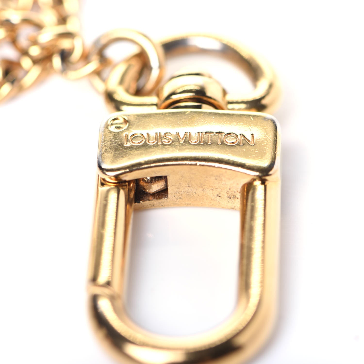 Louis Vuitton Metal Pochette Extender Key Ring Chain Gold 5 of 7