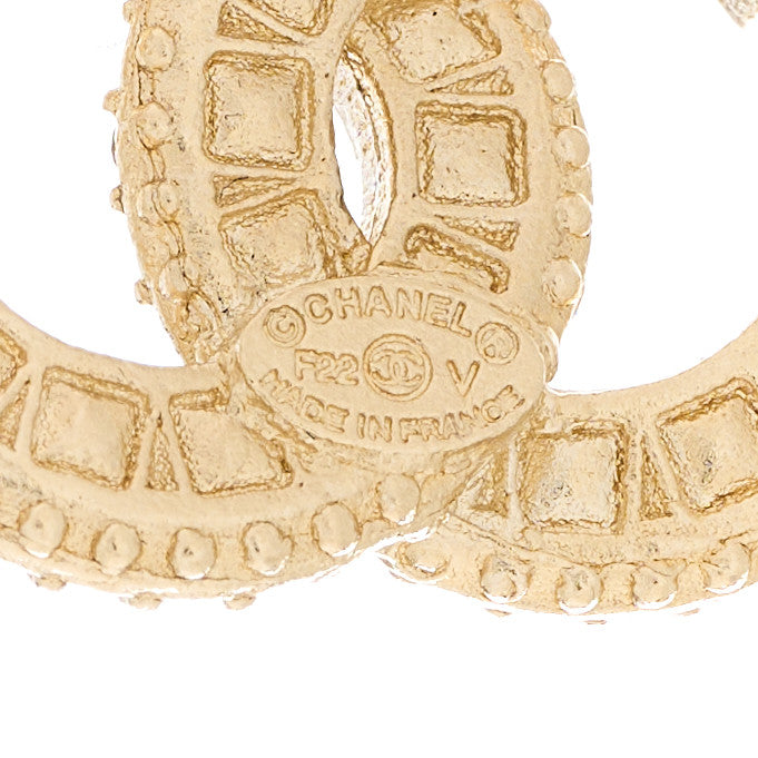Crystal Timeless CC Earrings Light Gold