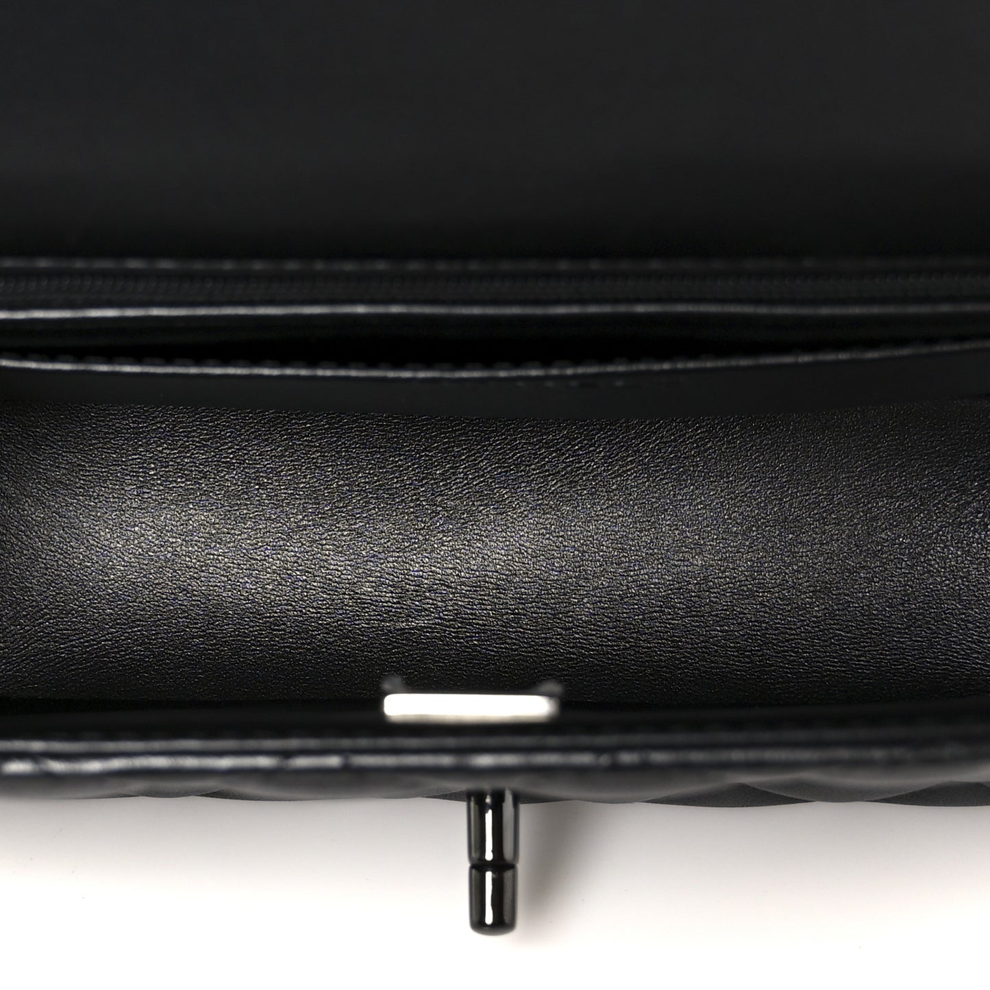 Lambskin Quilted Mini Top Handle Rectangular Flap So Black