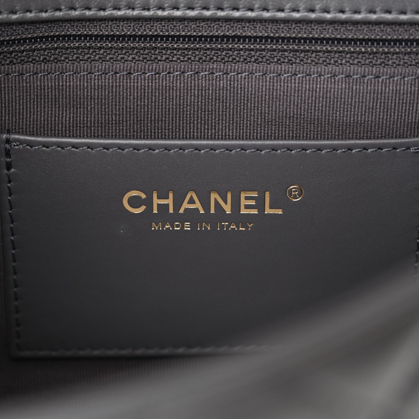 Shiny Lambskin Quilted Multi Stand Flap Grey