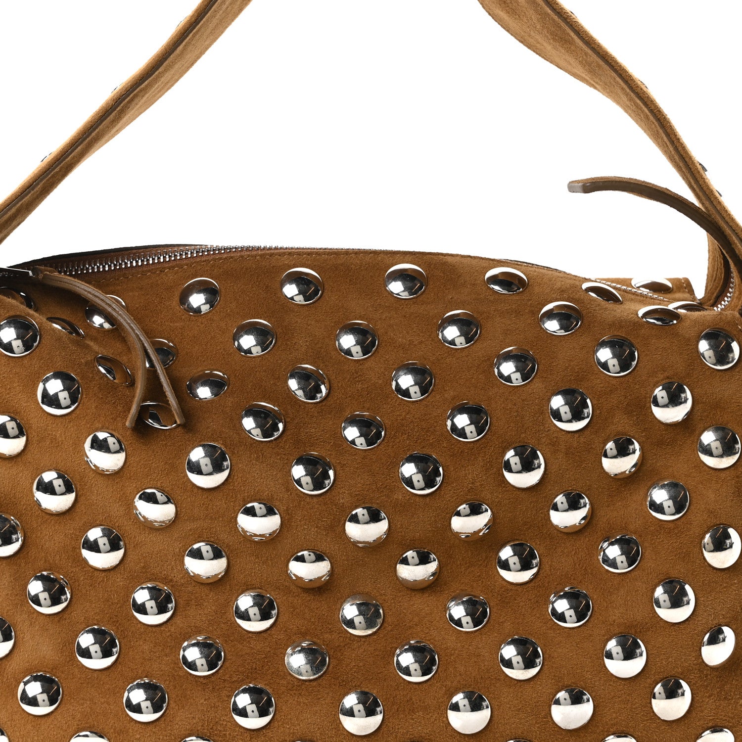 Khaite Pebbled Sport Calfskin Studded Elena Nougat 6 of 8