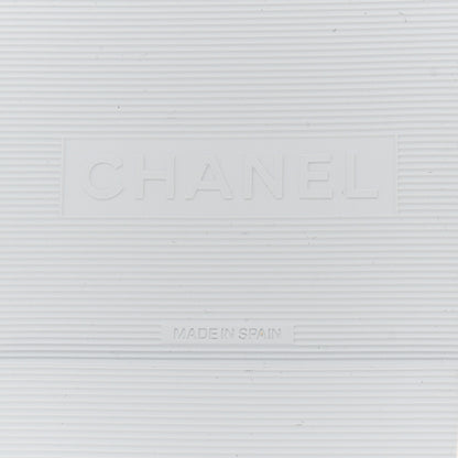 Chanel Fabric Pearl Cork CC Slip On Sandals 38 White 8 of 10