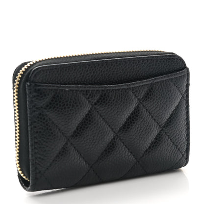 Chanel Caviar Quilted Zip Coin Purse Black 3 of 8