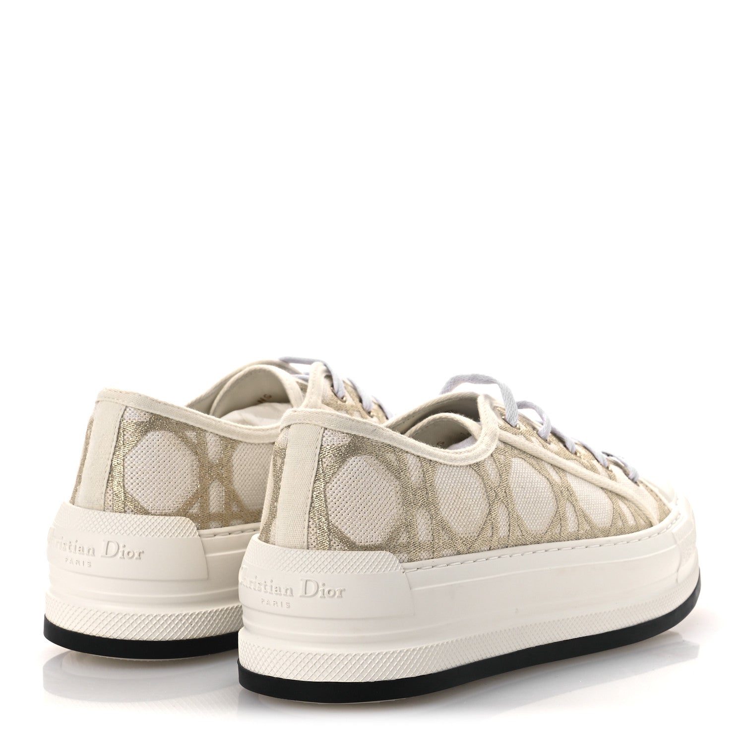 Christian Dior Canvas Walk'N'Dior Low Top Sneakers 41 Nude Gold 5 of 11