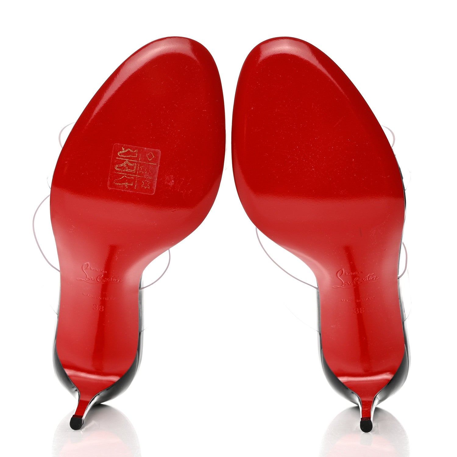 Christian Louboutin Patent PVC Just Nothing 85 Slide Sandals 38 Black 5 of 8