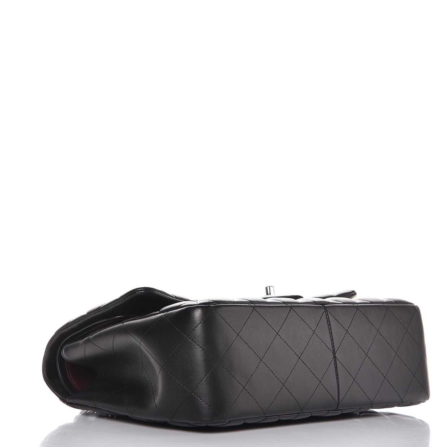 Lambskin Quilted Jumbo Double Flap Black