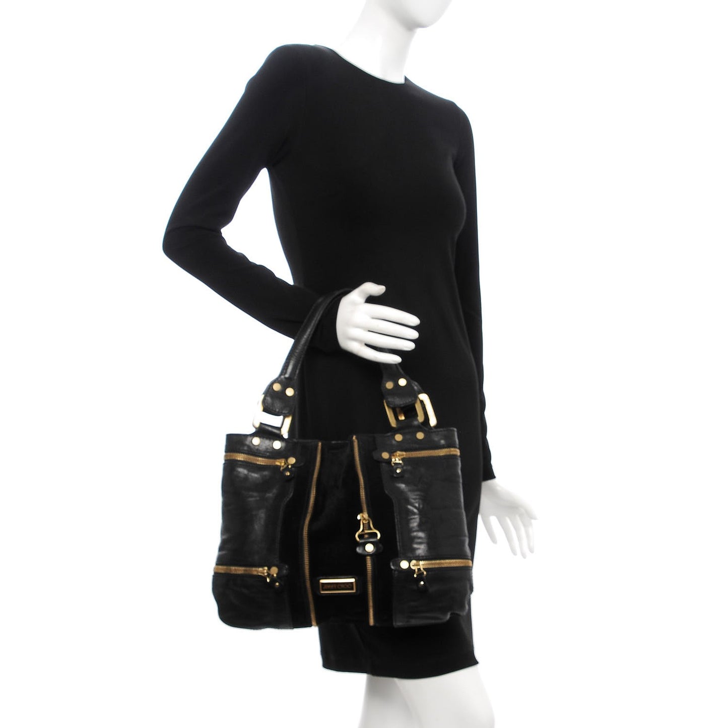 Calfskin Suede Mona Tote Black