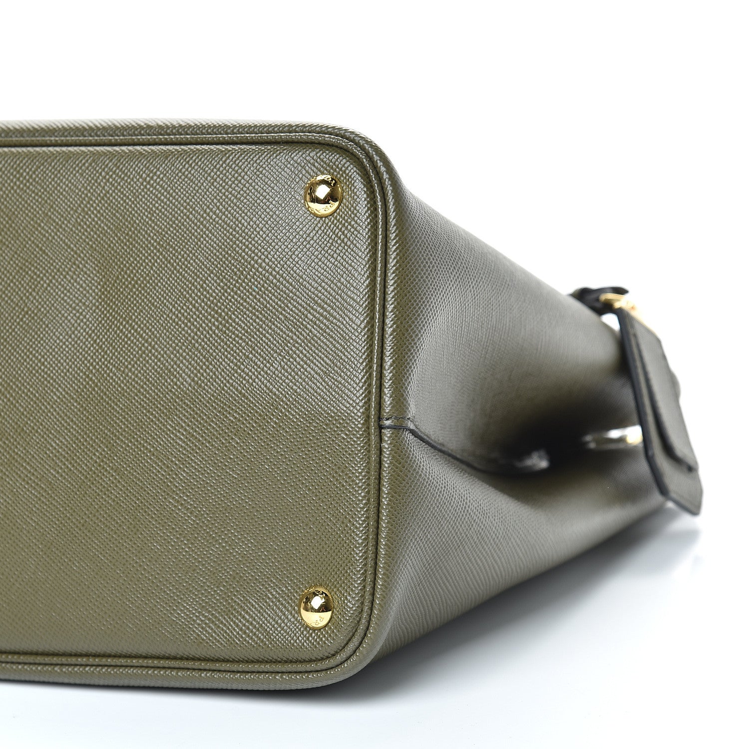 Prada Saffiano Cuir Medium Double Bag Militare Black 9 of 11
