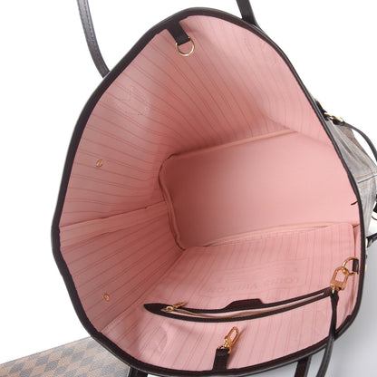 Louis Vuitton Damier Ebene Neo Neverfull MM Rose Ballerine 7 of 16