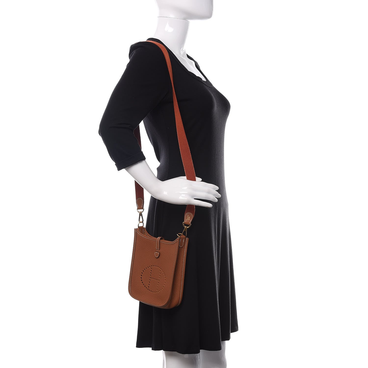 Hermes Taurillon Clemence Amazone Evelyne TPM Gold Cuivre 2 of 11
