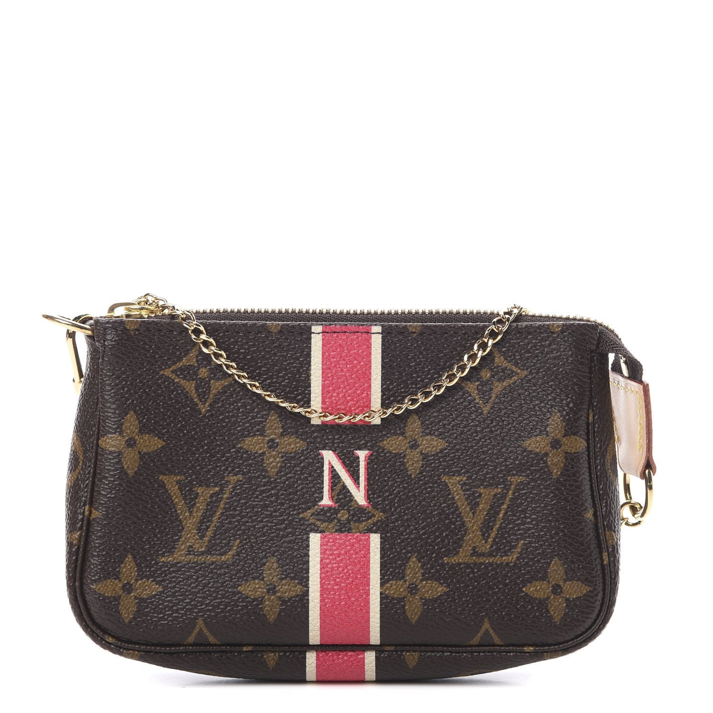 Monogram My LV Heritage Mini Pochette Accessories Fuchsia Ivory