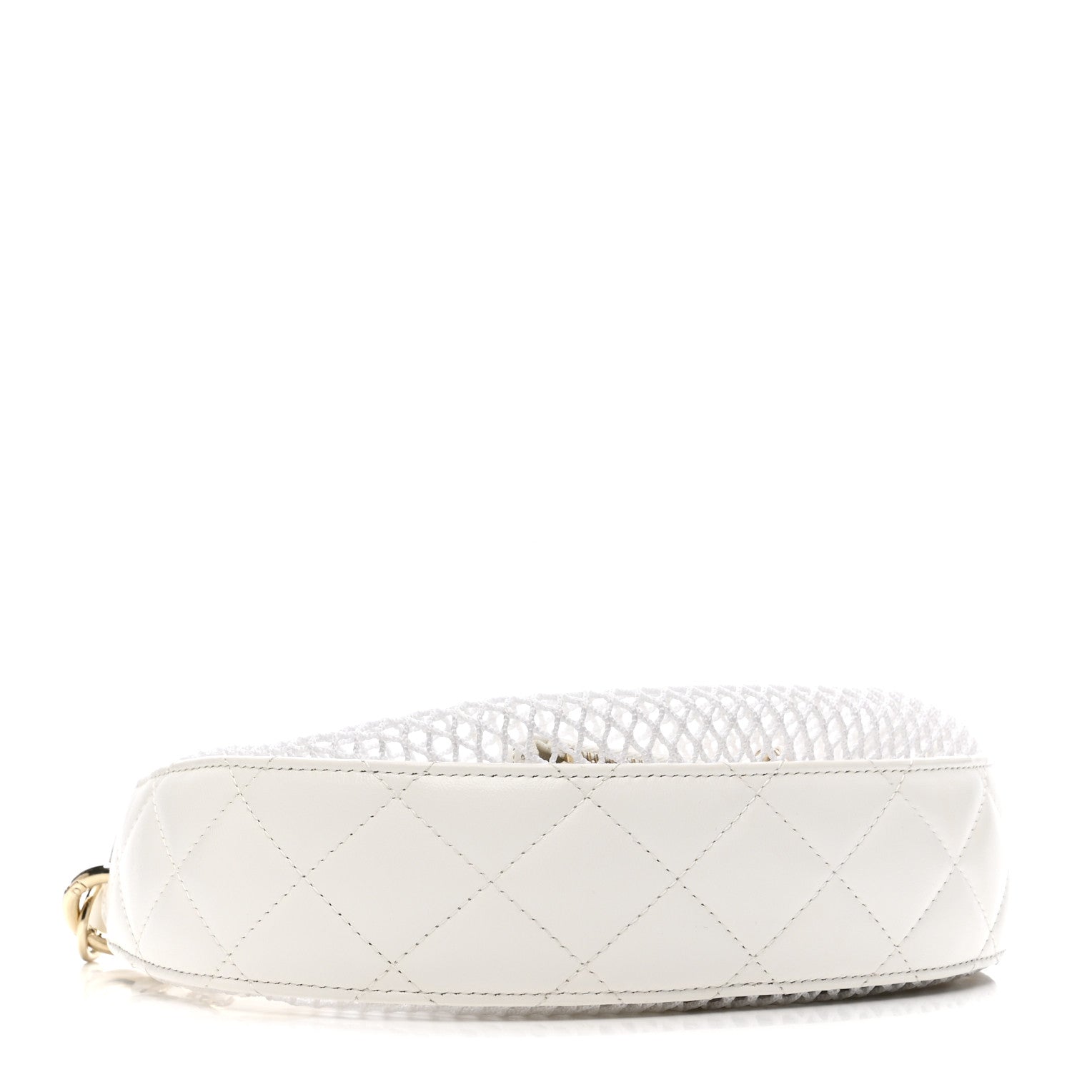 Chanel Mesh Shiny Lambskin Chain Hobo White 5 of 14