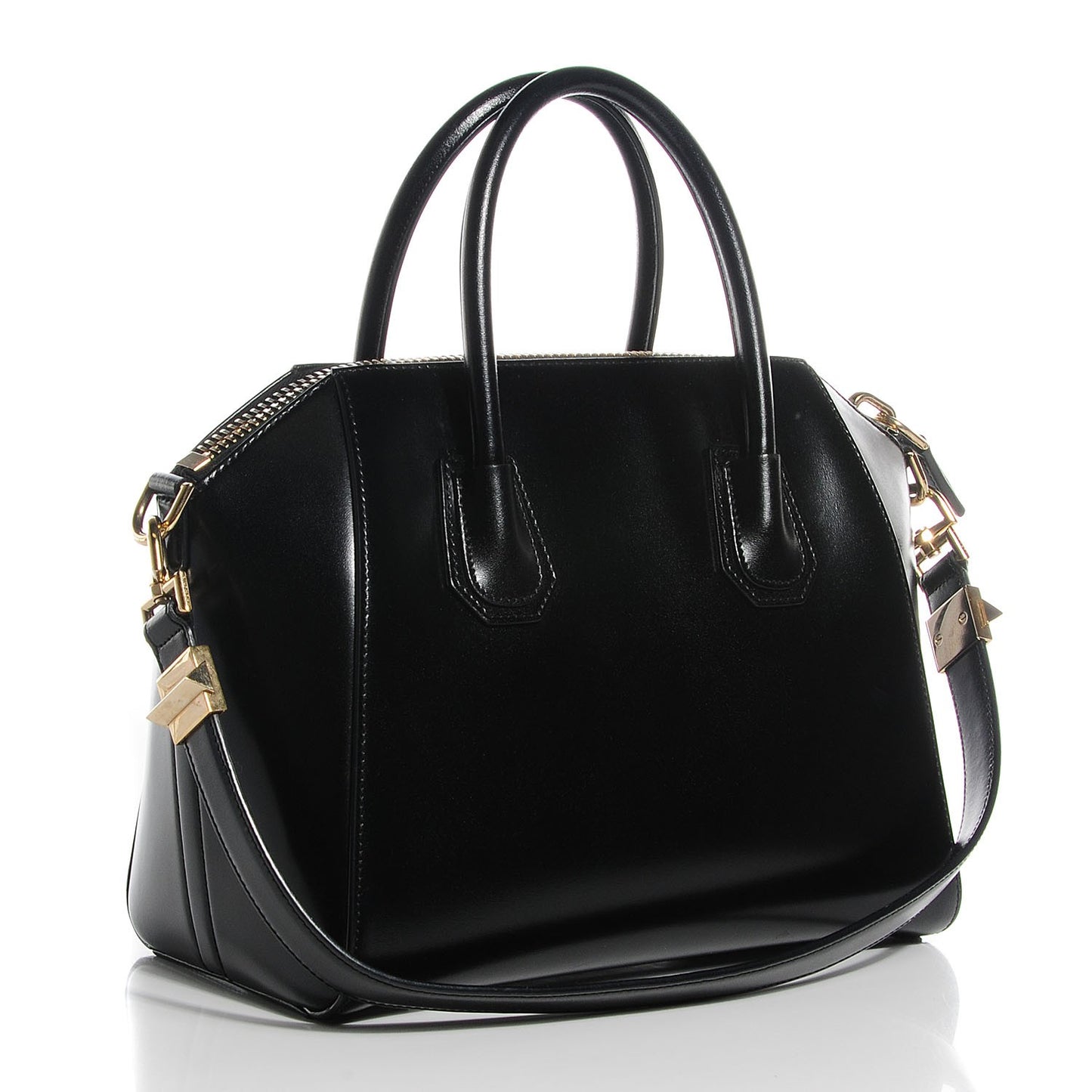 Shiny Lord Calfskin Small Antigona Black