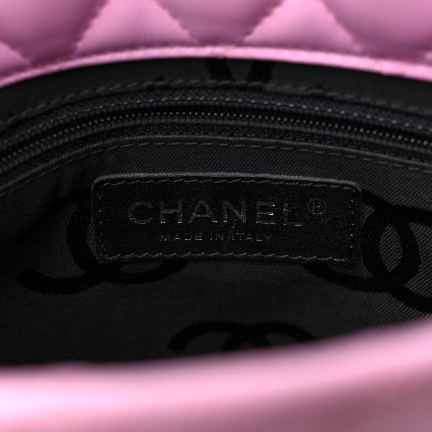 Calfskin Quilted Small Cambon Tote Pink Black