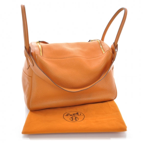 Hermes Taurillon Clemence Lindy 30 Orange 3 of 10